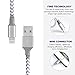 XUZOU Lightning Cable,3Pack 6FT Long Nylon Braided iPhone Charger USB Cord - Fast Charging For iphone 5/5S/5C/SE 6/6S 6 Plus/6S Plus 7/7 Plus, iPad mini/Air/Pro iPod touch,nano 7(GrayWhite,6FT)