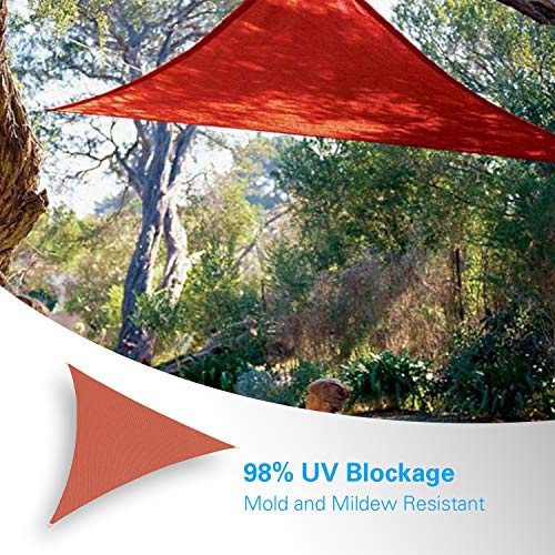 Amagenix Triangle Sun Shade Sails Canopy, Rust Red Outdoor Shade Canopy 20' X 20' X 20' UV Block Canopy for Outdoor… – Bild 6
