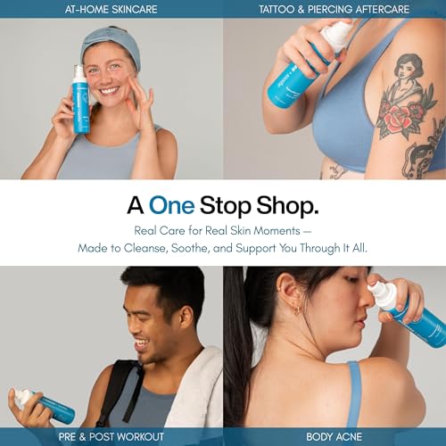 Hypochlorous Acid Spray – Dermatologist Tested HOCl Facial Cleanser for Sensitive, Acne-Prone & Irritated Skin – Soothes Redness, Eczema, Rashes & Itching – Skin Repair Spray, 60 ml + 200 ml - Honeydew Labs