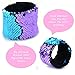 Mermaid Bracelet for Birthday Party Favors Christmas Gifts, Two-color Decorative Reversible Charm Sequins Slap Wristband Bracelet for Kids,Girls,Boys,Women (Purple-Blue, A(2 Pack))