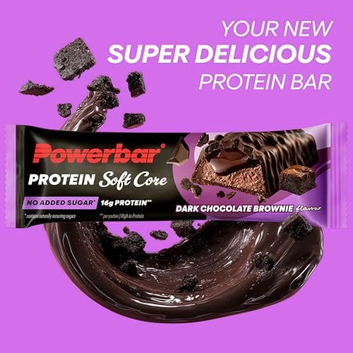 Barritas de Proteína - Soft Core - Dark Chocolate Brownie - 12x48 g - Barrita Proteica Alta en Proteínas y Baja en Azúcar