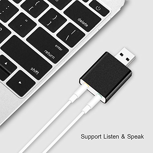 image for Auswaur Aluminum USB External Stereo Sound Adapter, USB Audio Adapter 