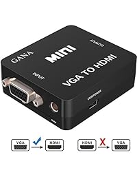 VGA a HDMI, gana 1080P Full HD Mini VGA a HDMI convertidor adaptador de audio y vídeo Caja con cable USB y 3.5 mm Puerto de audio cable HDTV de apoyo para visualización de PC portátil computadora Mac Proyector