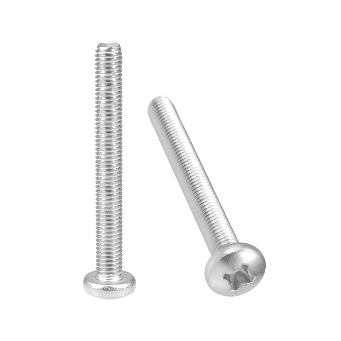 sourcing map M8x75mm Machine Screws Pan Phillips Cross Head Screw 304 Stainless Steel Fasteners Bolts 5Pcs