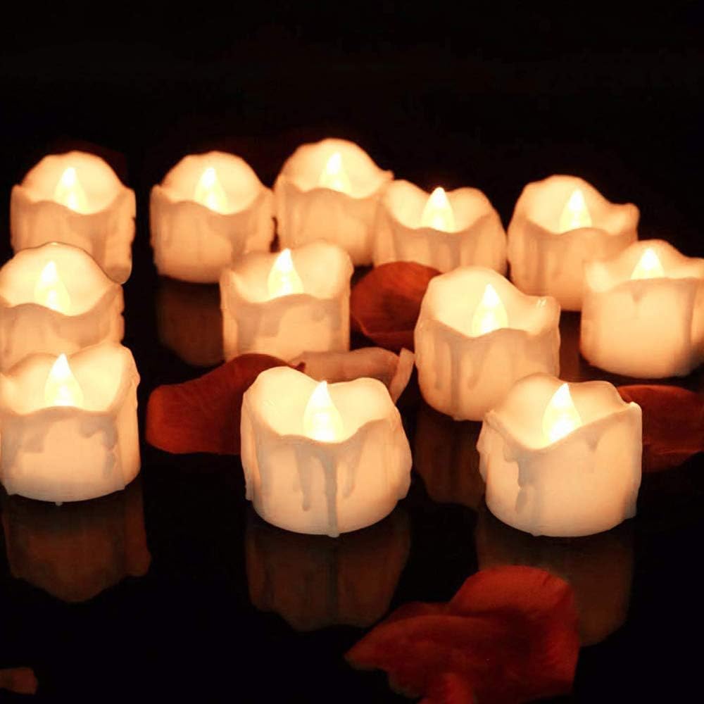 LED Candle Tea Lights with 6 Hours Timer, 12pcs Battery Candles LED Flameless Flickering Tealights Votive Candle for Home Wedding Birthday Holiday Thanksgiving Christmas New Year Warm White