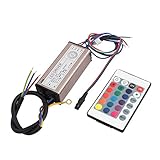 uxcell AC85-265 50W RGB LED Chip Light Lamp Waterproof LED Driver Power Supply w Remote