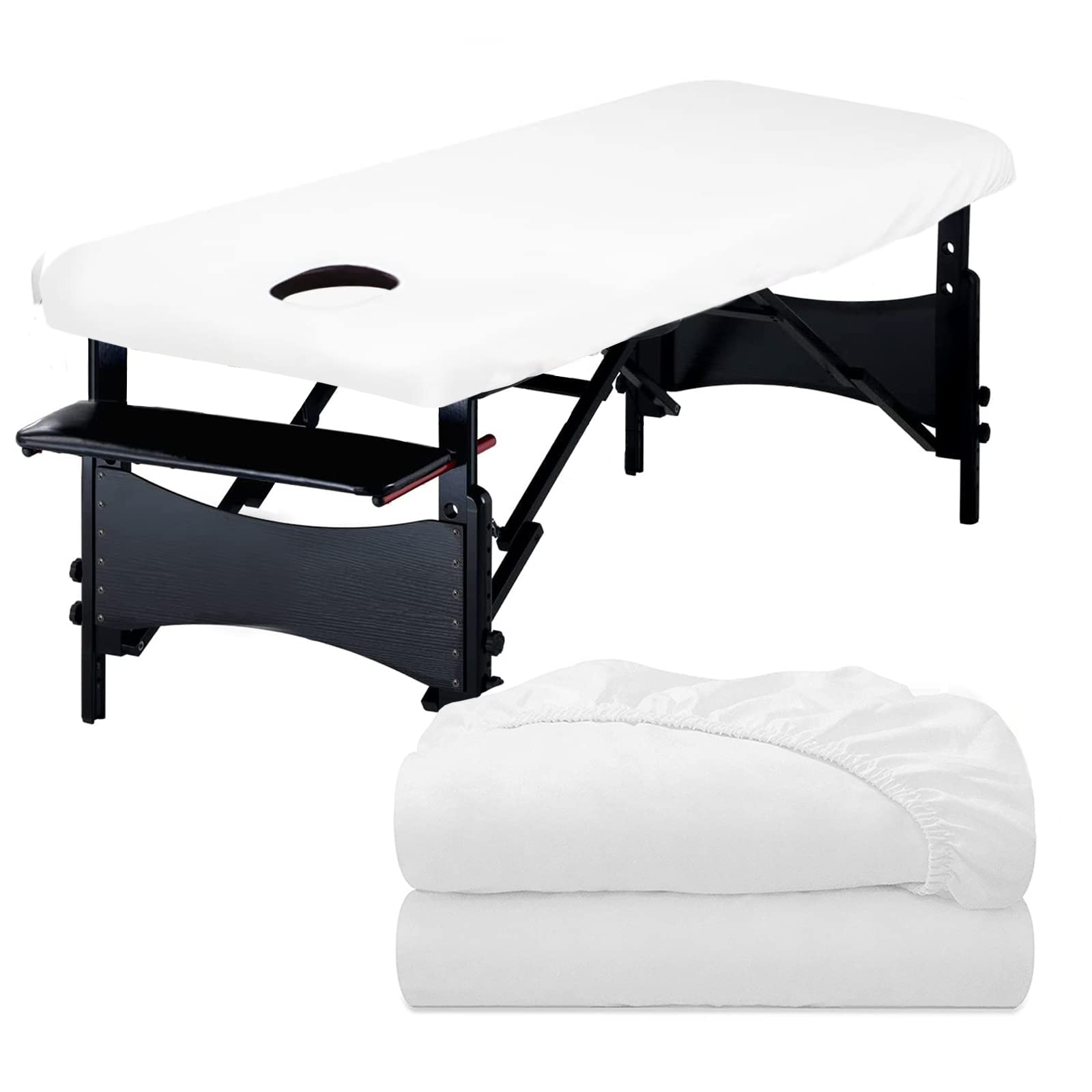 Eqivei Oil Resistant Massage Table Cover with Hole, Pack of 2