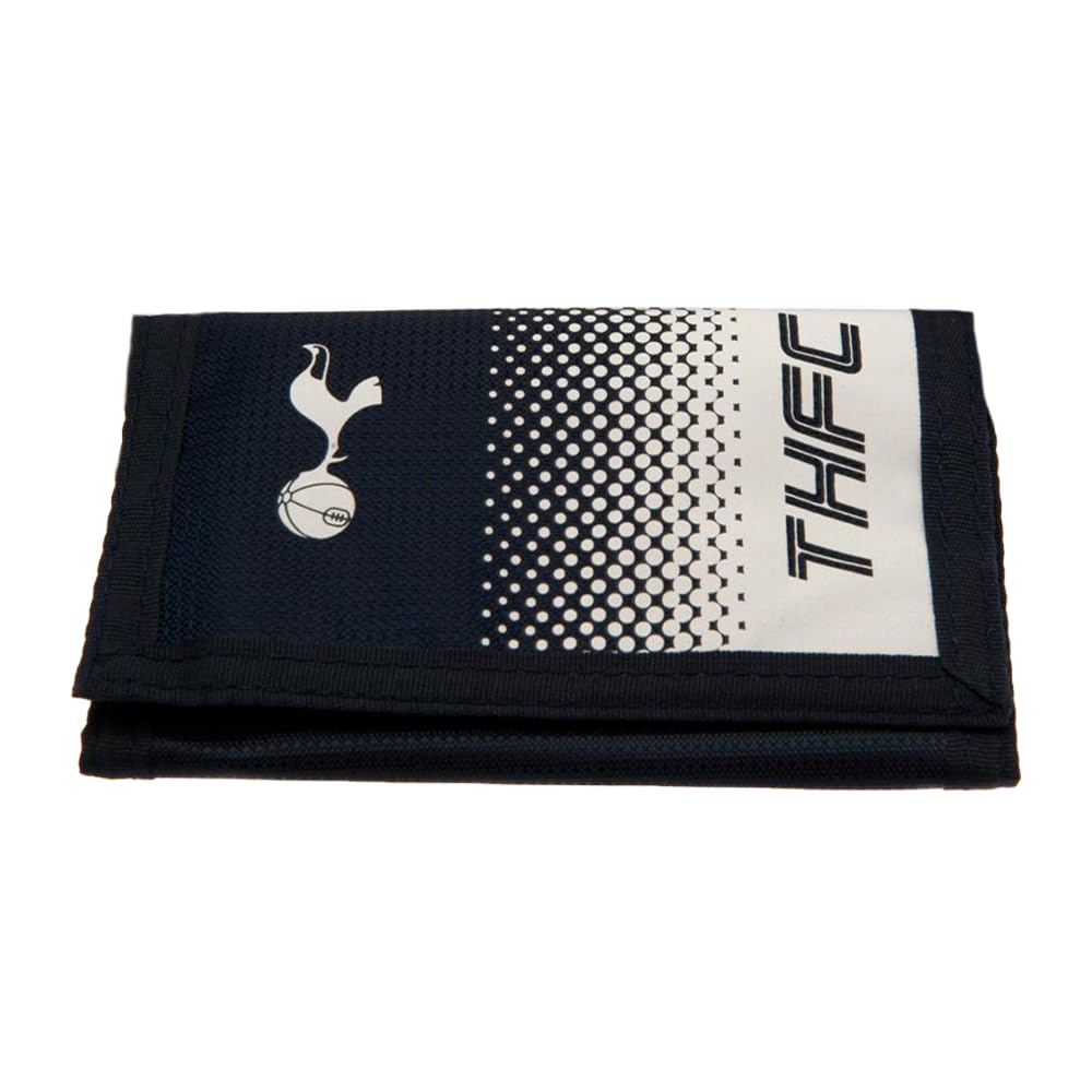 Tottenham Hotspur FC Touch Fastening Fade Design Nylon Wallet (4.7 x 3.2in) (Black/White)