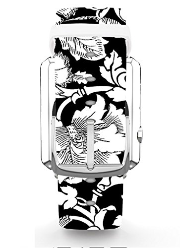 For Apple Watch Band 38mm,Ecute Replacement Band Leather Iwatch Strap With Silver Metal Clasp for Iwatch 38mm Series 3/Series 2/Series 1/Edition/Sport - White Flowers Pattern - Thumbnail 4