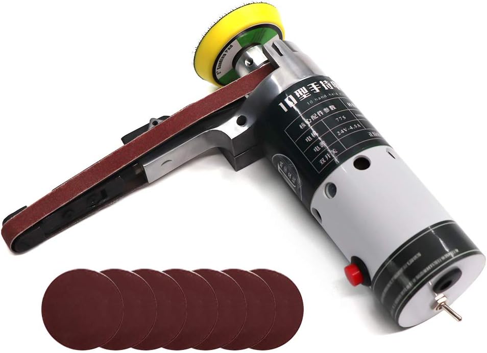 Meterk Belt Sander Multifunctional Handheld Electric Belt Sander for Grinding, Polishing, and Hole Drilling on Metal, Wood, Stone - - 