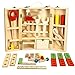 Weksi Wooden Tool Toys Toolbox Kids Toy Educational Toy DIY Construction Toolbox Pretend Toys Portable for Family Games Birthday 43pcs