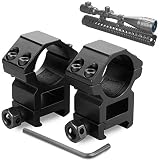 Modkin Scope Rings, Rifle Scope Mount High Profile Scope Mounts for Picatinny Rail (1 inch, Set of 2) 