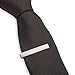 Skinny Tie Bar Clip Silver Tone 1.5 Inch, Premium Clasp by Puentes Denver