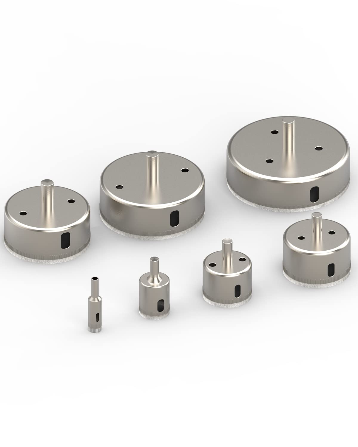 Diamond Holesaw Set, ROFMAPLE 7 PCS Diamond Drill Bits Include 10mm / 25mm / 40mm / 55mm / 70mm / 85mm / 100mm Glass Drill Bit for Glass Marble Ceramic Granite Tile Porcelain