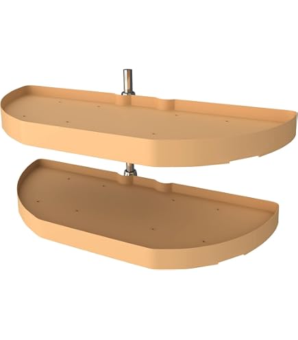 Rev-A-Shelf 38" Dual Shelf Half Moon Lazy Susan - Pull-Out Organizer For Blind Corner Kitchen Cabinets
