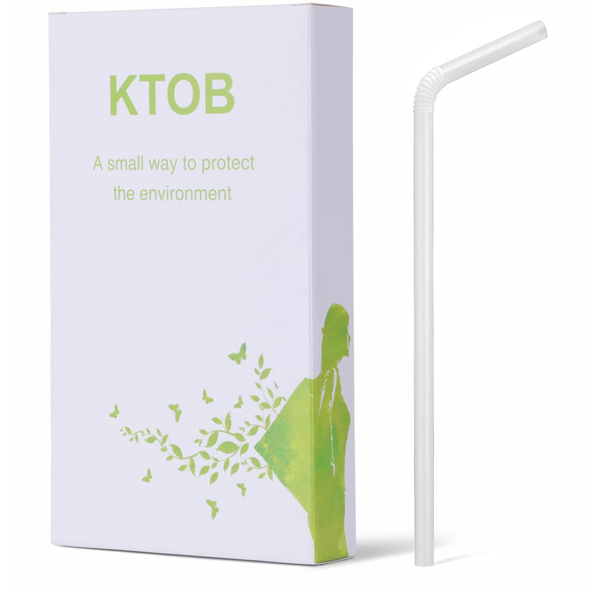 Photo 1 of 100 Count 100% Plant-Based Compostable PLA Straws - Plasticless Biodegradable Flexible Drinking Straws- A Fantastic Eco Friendly Alternative to Plastic Straw