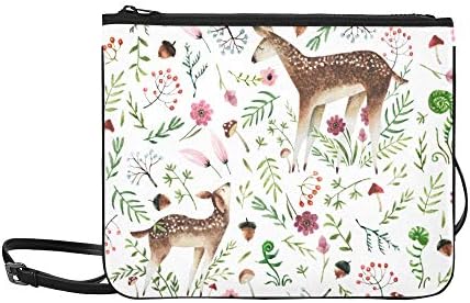 Hand Drawn Deer Mom And Deer Baby Pattern Custom High-grade Nylon Slim Clutch Bag Cross-body Bag Shoulder Bag