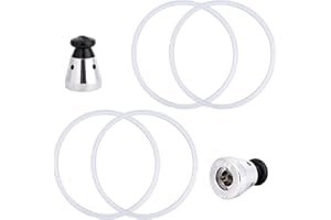 4pcs Pressure Cooker Sealing Rings with 2 High Voltage Caps, Universal Silicone Sealing Gasket & Safety Valves Whistle Access