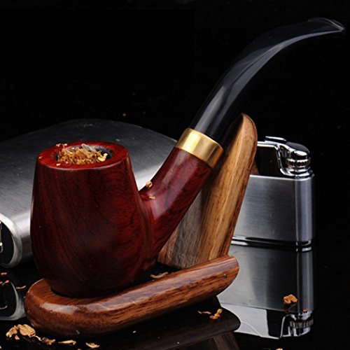 lifevv Tobacco Pipe Red Ebony Wooden Smoking Pipe with Accessories and Gift Package