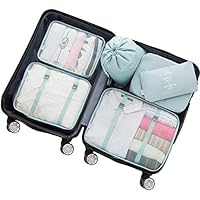 Adwaita 6 Set Packing Cubes, Travel Luggage Packing Organizers (Blue)