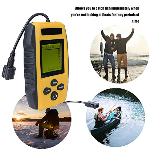 Vbestlife Capteur De Sondeur Sonar, Gamme D’affichage À Cristaux Liquides Portatif De Profondeur De Détecteur De Profondeur De Poissons De 328ft
