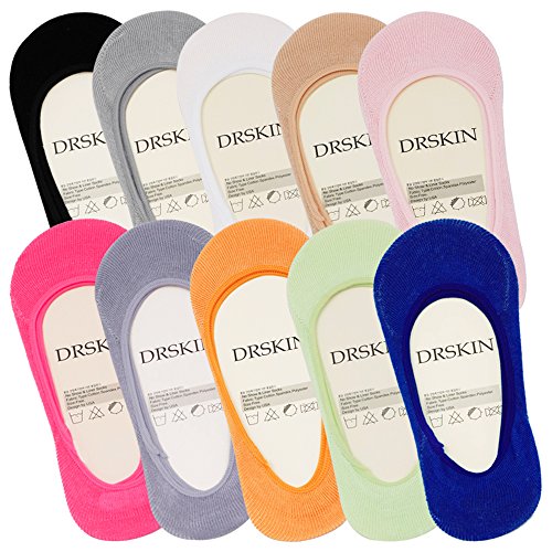Drskin @10pair set women girls no show socks silicone i…