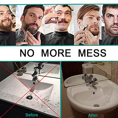 Beard Apron Beard Hair Catcher for Men Shaving Non-Stick Hair,with 4 Strong Suction Cups by Alicoco (black)