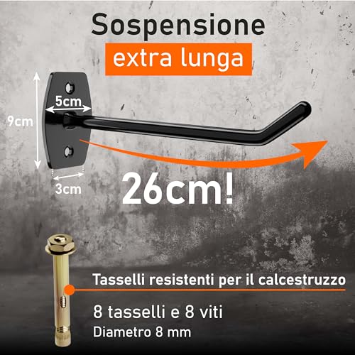 Upgrade4cars Car Tyre Holder for 4 Tyres | Wall Tyre Holder | Wall Mounted Wheel Hanger | Hooks for Hanging Tyres