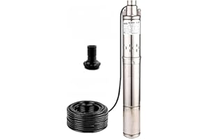 SHYLIYU Submersible Deep Well Pump 3" OD Pipe 1" Outlet 0.75KW 1HP 220V 60Hz Stainless Steel Submersible Screw Water Pumps fo