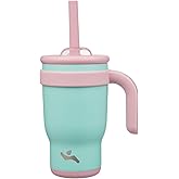 Konokyo 14 oz Tumbler with Side Handle, Insulated Water Bottle with Straw and 2 in 1 Lid, Stainless Steel Cup Travel Coffee Mug for Sports Office Gym,Guava