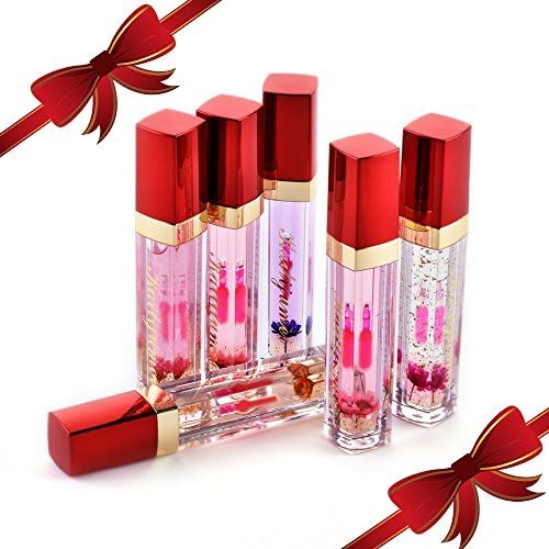 Theory Of Bliss [Complete Set of 6 Packs] Flower Jelly Liquid Lipstick Moisturizer Long Lasting Nutritious Lip Balm Lips Magic Color Temperature Change Lip Gloss, Pink