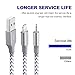 XUZOU Lightning Cable,3Pack 6FT Long Nylon Braided iPhone Charger USB Cord - Fast Charging For iphone 5/5S/5C/SE 6/6S 6 Plus/6S Plus 7/7 Plus, iPad mini/Air/Pro iPod touch,nano 7(GrayWhite,6FT)