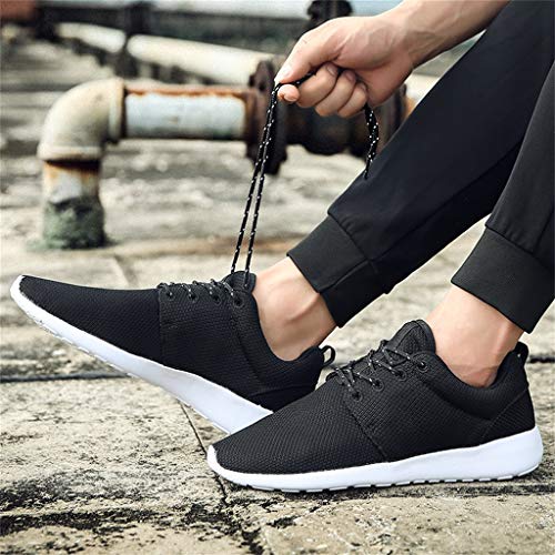 POPNINGKS Mens Walking Athletic Shoes, Comfort Casual Sneaker Trail Running Shoe for Men Tennis Baseball Racquetball Cycling White - Thumbnail 4