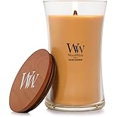 WoodWick Golden Bourbon Holiday Candle Gifts for Women and Men, 21.5 oz Large Hourglass Candle with Crackling Wick