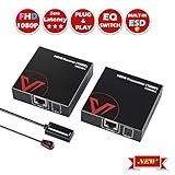 AV Access HDMI Extender Powered Balun POE, Uncompressed 1080P 60Hz Over Single Cat5e/6/7 Converter 164ft(50M), IR Control, 1 Power Adapter Required, EQ 30M/50M Ethernet Cables, ESD Protection