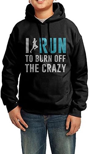Run To Burn Off The Crazy Hoodie Youth Pullover Hooded Sweatshirt M