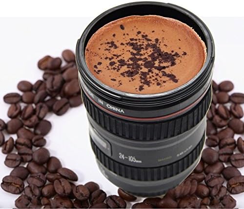 Ontime Camera Lens Coffee Mug Flask with Cookie Holder (Medium)