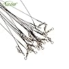 Saim-72-Pcs-Fishing-Leader-line-Wire-Soft-Plastic-Coated-Stainless-Steel-Wires-With-8Shape-Ring-and-Connector-Black