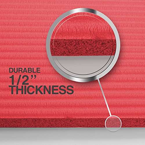 Sivan Health and Fitness NBR Yoga and Pilates Mat (Red) - Thumbnail 5
