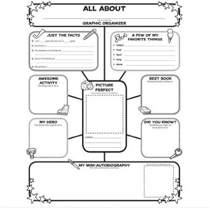 Amazon Scholastic 978 0 545 0グラフィックオーガナイザーポスター All About Me Web グレード3 6 学用品 文房具 オフィス用品