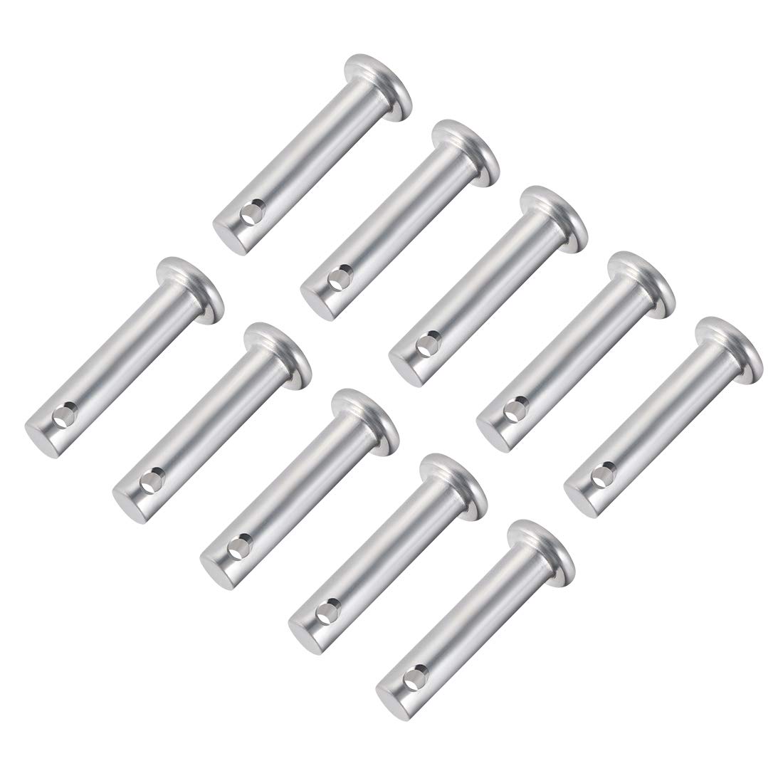 sourcing map Single Hole Clevis Pins,6mm x 25mm Flat Head Zinc-Plating Steel 10 Pcs