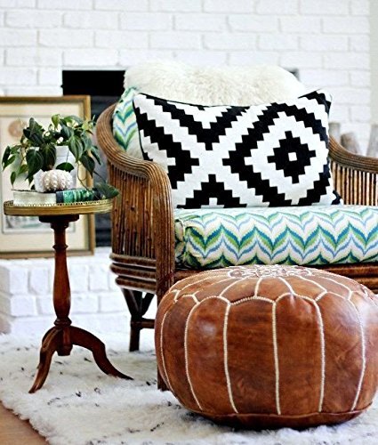 Set-of-2-Amazing-Moroccan-Pouf-Dark-Brown-Color-Ottomans-PoffesFootstool-poufs100-Handmade-Leather-Poof-Home-Gifts-Wedding-Gifts-Foot-StoolReady-to-Magic-Your-Living-Room