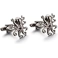 Octopus Cufflinks for Men, Norse Viking Octopus Cufflinks, Silver Octopus Cuff Links, Octopus Shirt Tuxedo Cufflinks, Punk Animal Cufflinks French Cufflinks, Best Man Wedding Cufflinks Gifts