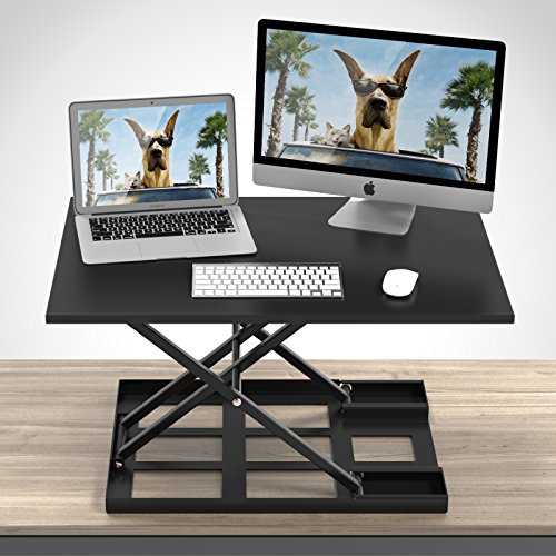 1homefurnit Standing Desk Converter – 32x22 inch Extra Large Height Adjustable Sit Stand up Desk Ergonomic Converter Instantly Convert Any Desk into Standing up Workstation