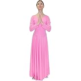 Danzcue Womens Praise Loose Fit Full Length Long Sleeve Dance Dress