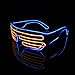 Lerway Black Frame Neon El Wire LED Light Up Shutter Glasses Two Colors+ Standard Controller (Orange + Blue)