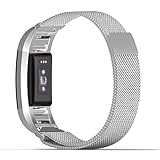 MoKo Fitbit Charge 2 Band, MoKo Milanese Loop Stainless Steel Bracelet Strap + Connector for 2016 Fitbit Charge 2 Heart Rate + Fitness Wristband, Wrist Length 5.31