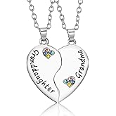Sisadodo Heart Matching Necklaces for Mother Daughter Birthday Christmas Gifts for Sister Grandmother Granddaughter Gifts for Women