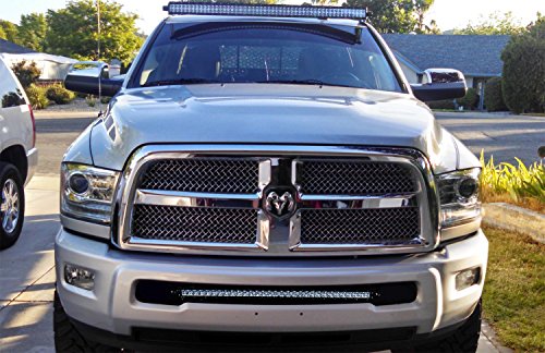 iJDMTOY 20"-31" Single or Double Row Straight LED Light Bar Mounting Brackets For 2003-2017 Dodge RAM 2500 3500 Lower Bumper Insert Area