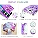 Nokia 3.1 Plus Case,W/[Tempered Glass Screen Protector] Glitter Bling Flowing Liquid Quicksand Waterfall Soft TPU Silicone Non-Slip Shockproof Bumper Protective Phone Case for Girls Women,Teal/Purple…